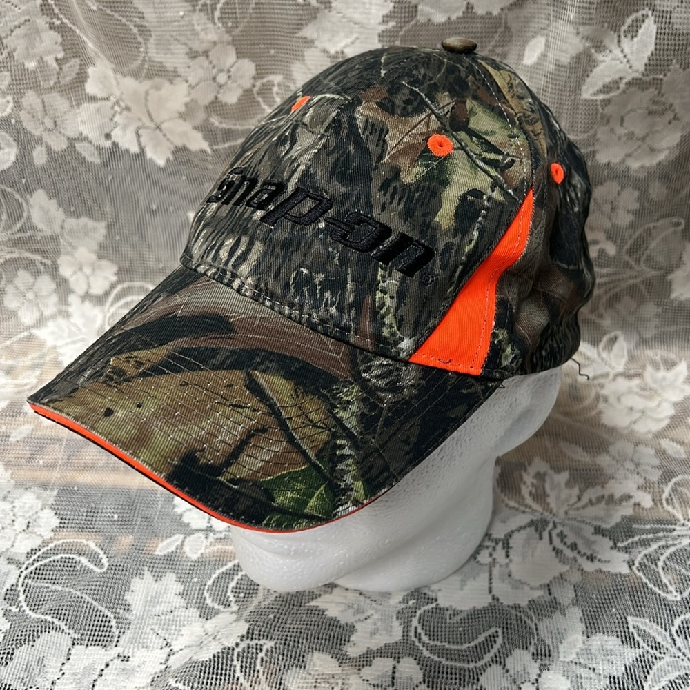SNAP ON ORANGE AND CAMO BASEBALL HAT DAD CAP